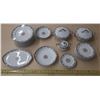 Image 1 : Limoges Porcelain 29 Piece Dinner Set - (5 Large, 3 Small, 3 Medium Plates Having Chips and other di