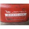 Image 2 : Vintage Johnson outboard motor 6-gallon fuel tank with a red metal body and integrated fuel line.