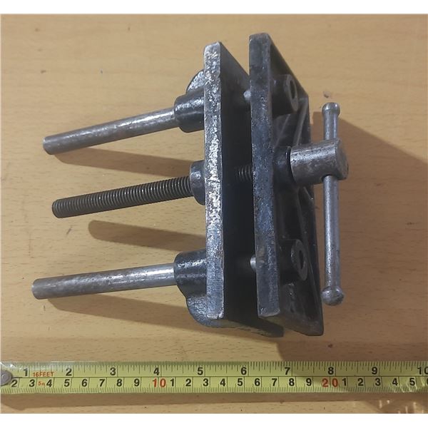 Woodworking bench vise, a heavy-duty tool designed to securely hold workpieces during tasks like cut