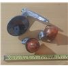 Image 1 : Vintage motorcycle turn signal indicator lights and a mirror.