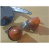 Image 2 : Vintage motorcycle turn signal indicator lights and a mirror.