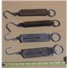 Image 1 : Vintage iron spring balance hanging scales.
