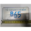 Image 1 : 72' Sask License Plate B65
