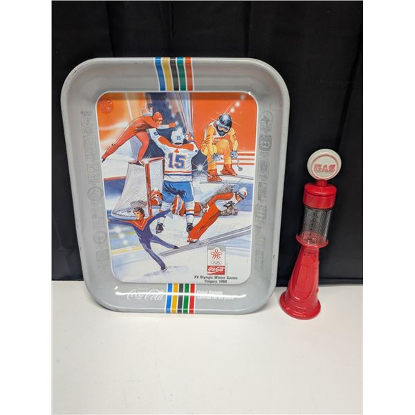 Coca Cola XV Olympic Winter Games Calgary 1988 w/ Gas Bar Design Perfume Bottle