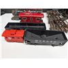 Image 2 : Lot of Vintage Trains, Train tracks, Train Carts, and remote Control For Trains
