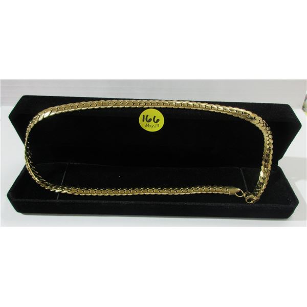 7 - NEW 14K Gold Plated Serpentine Necklace
