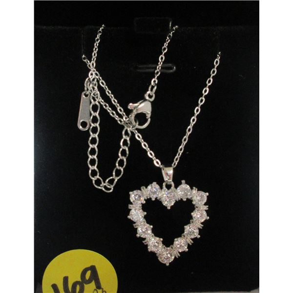 10 - NEW Platinum Plated Heart Necklace