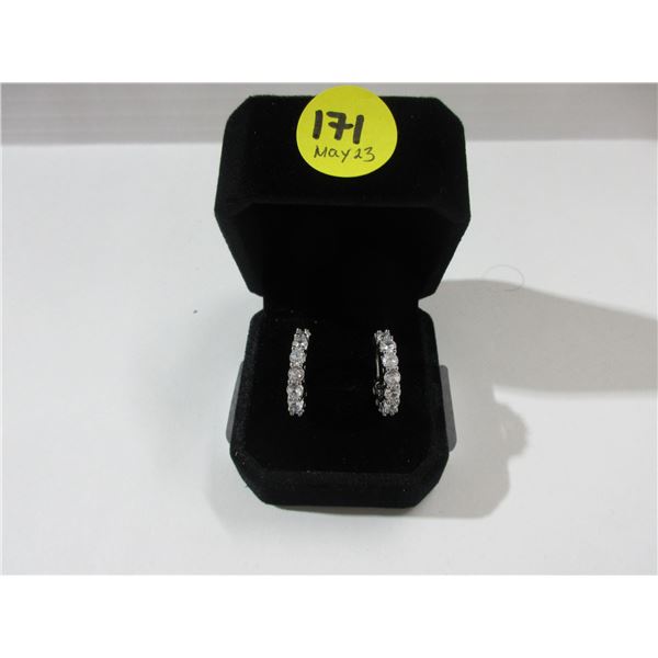 12 - NEW Platinum Plated Huggie Earrings