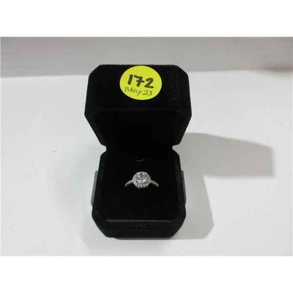 13 - NEW Platinum Plated 1.0ct Halo Ring