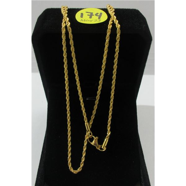15 - NEW 14K Gold Plated Rope Necklace