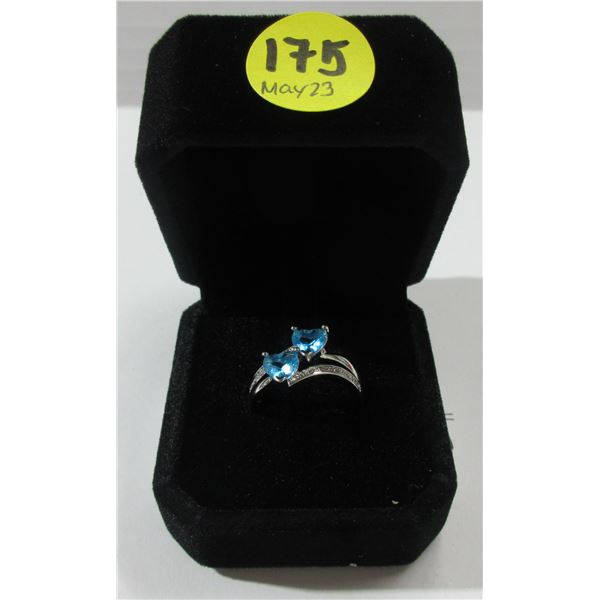 16 - NEW Platinum Plated Double Hearts Ring