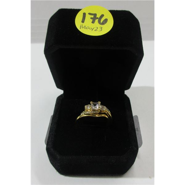 17 - NEW 14K Gold Plated 1.0tcw Ring Set