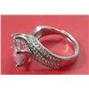 Image 10 : 19 - NEW Platinum Plated 5.0ct Pink Simulated Diamond (CZ) Tri-Band Ring - Resizeable