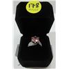 Image 1 : 19 - NEW Platinum Plated 5.0ct Pink Simulated Diamond (CZ) Tri-Band Ring - Resizeable