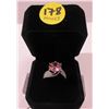 Image 2 : 19 - NEW Platinum Plated 5.0ct Pink Simulated Diamond (CZ) Tri-Band Ring - Resizeable