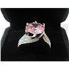 Image 3 : 19 - NEW Platinum Plated 5.0ct Pink Simulated Diamond (CZ) Tri-Band Ring - Resizeable