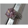 Image 4 : 19 - NEW Platinum Plated 5.0ct Pink Simulated Diamond (CZ) Tri-Band Ring - Resizeable