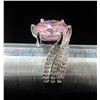 Image 5 : 19 - NEW Platinum Plated 5.0ct Pink Simulated Diamond (CZ) Tri-Band Ring - Resizeable