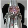 Image 6 : 19 - NEW Platinum Plated 5.0ct Pink Simulated Diamond (CZ) Tri-Band Ring - Resizeable