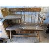 Image 5 : Antique Bench w/ Floral Design (Damaged Spindle)