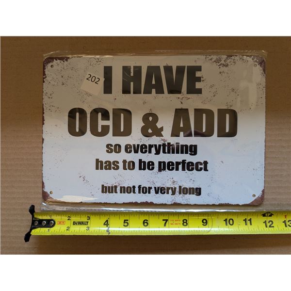 Tin Sign 8x11" "OCD"