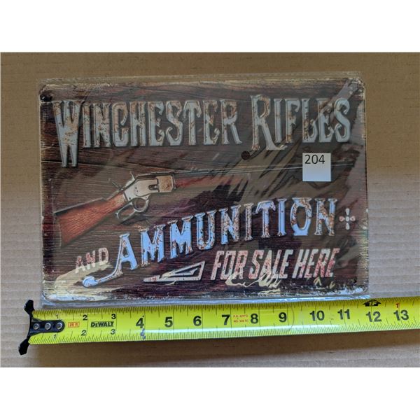 Tin Sign 8x11" "Winchester"