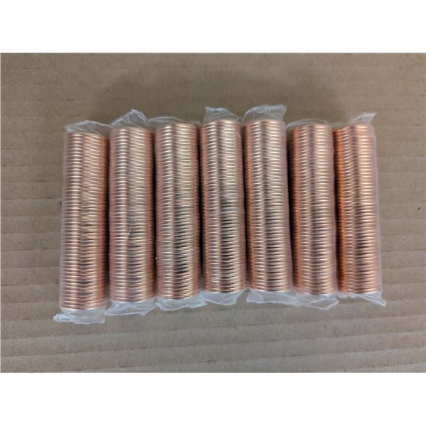 (7 Rolls) Mint Rolls Canadian 1 Cent  BU 2008 Magnetic
