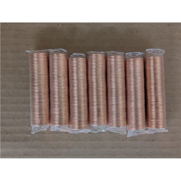 (7 Rolls) Mint Rolls Canadian 1 Cent  BU 2011 Magnetic