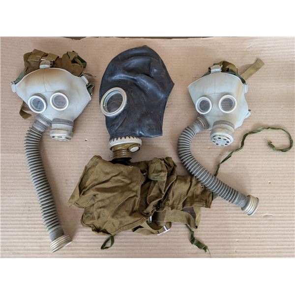 (3) Cold war ERA Gas Masks (1) Adult and (2) Children