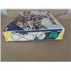 Image 6 : Vintage Tin Battery Operated Figure Train Set 9Excellent Condition)  w/ Smoke Whistle and Trestle )