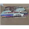 Image 7 : Vintage Tin Battery Operated Figure Train Set 9Excellent Condition)  w/ Smoke Whistle and Trestle )