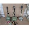 Image 1 : (3) Antique Oil Lamps Plus Pumps