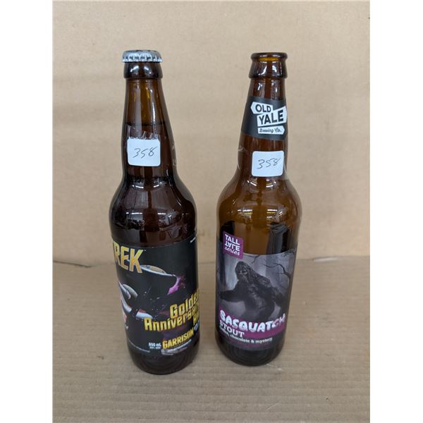 650m (1) Golden Anni. Ale (Star Trek) And  Empty Old Yale Sasquatch Stout (Do Not Drink)