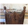 Image 2 : Old High Back (48" H) Alter Boy Chair (church) Plus Old Wood Carving (W/ Crack)