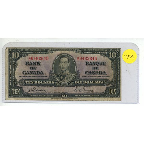 1937 Canada Ten Dollar.