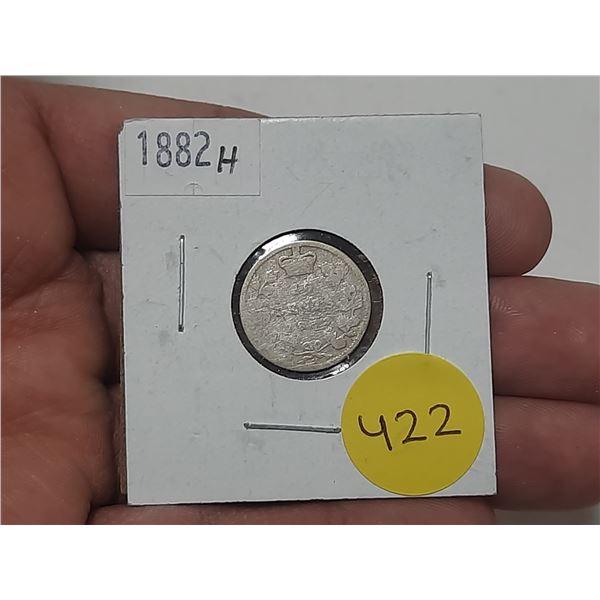 1882 H Canada Silver 10 Cents.