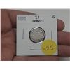 Image 1 : 1891 Canada Silver 10 Cents - 21 Leaves.