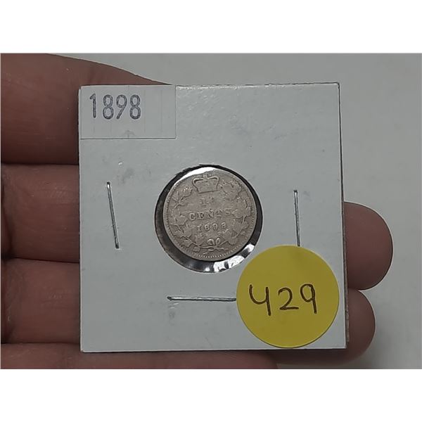 1898 Canada Silver 10 Cents.