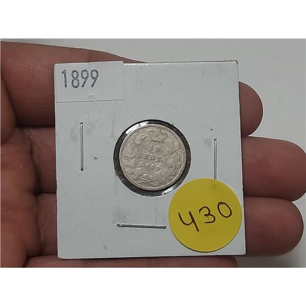 1899 Canada Silver 10 Cents.
