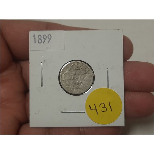 1899 Canada Silver 10 Cents.
