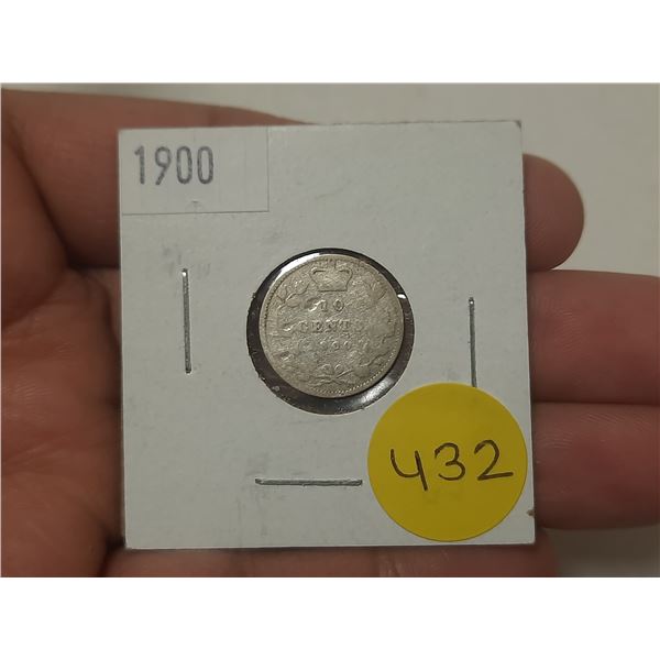 1900 Canada Silver 10 Cents.