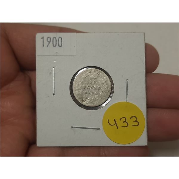 1900 Canada Silver 10 Cents.