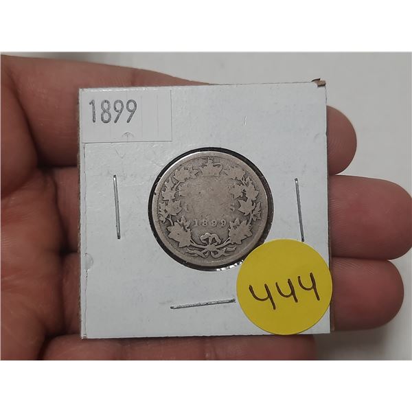 1899 Canada Silver 25 Cents.