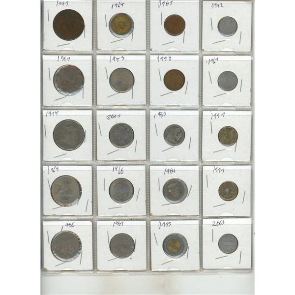 Binder of Foreign Currency Coins. (Total 60 Coins)