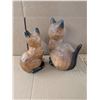 Image 3 : (2) Vintage Hand Carved Wooden Cats
