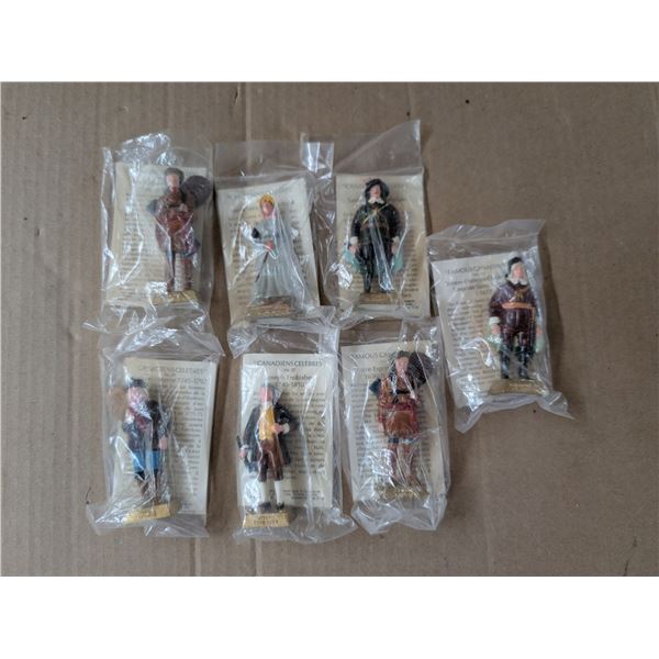 Lot of (7) (6) SEALED Vintage Lipton Tea Premium "Famous Canadians" Figures