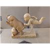 Image 2 : (3) Vintage Wood Décor Items (Giraffe Mask, boy and pig, and Fish Wall Coat Hook)