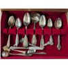Image 2 : Vintage Wood Pull Out Box w/ Vintage Utensils Marked Rodgers Bros, Tundor, and etc.