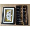 Image 1 : Vintage Lotus Flower Brand Bead Rows and Framed Chinese Fan
