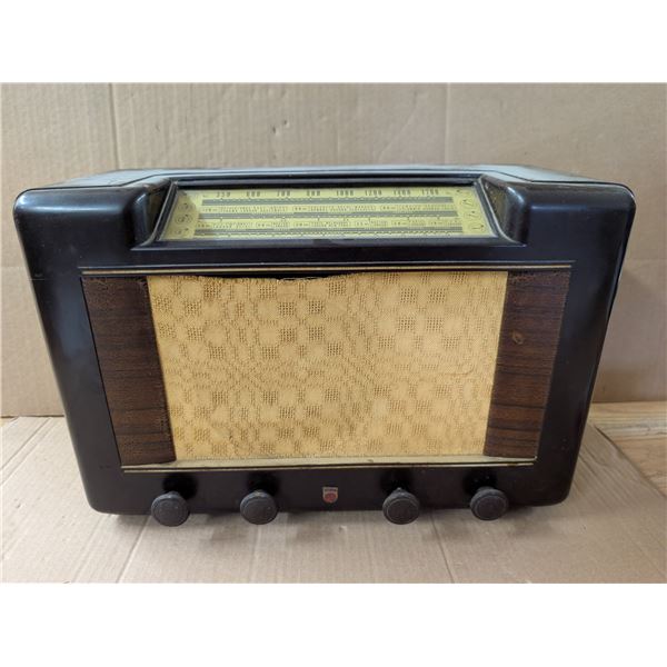 Vintage Phillips Power Operated Radio 16x11" (Not tested)